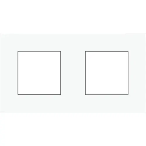 [NIK241-76800] Plaque double horizontale - Entraxe 71mm - Pure Liquid snow white - Niko