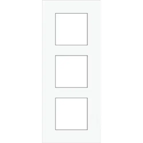 [NIK241-76300] Plaque triple verticale - Entraxe 60mm - Pure Liquid snow white  - Niko