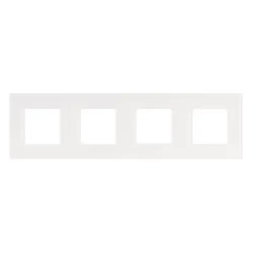 [NIK241-76400] Plaque quadruple horizontale - Entraxe 71mm - Pure Liquid snow white  - Niko