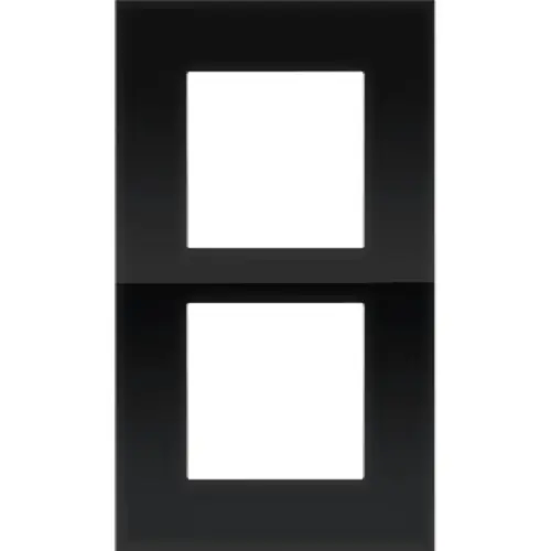 [NIK242-76200] Plaque double verticale - Entraxe 60mm - Pure Liquid black - Niko