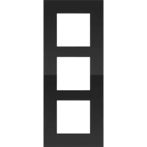 [NIK242-76300] Plaque triple verticale - Entraxe 60mm - Pure Liquid black  - Niko