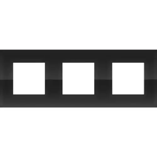 [NIK242-76700] Plaque triple horizontale - Entraxe 71mm - Pure Liquid black - Niko