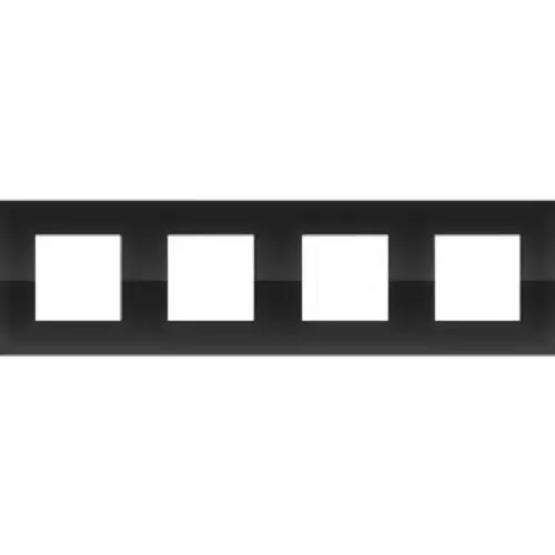 [NIK242-76400] Plaque quadruple horizontale - Entraxe 71mm - Pure Liquid black  - Niko