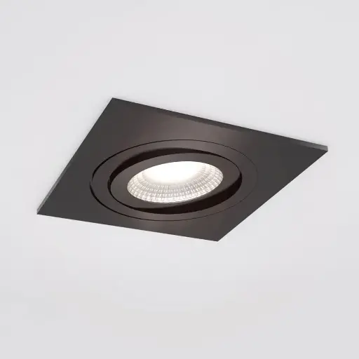 [IDTL413518NSZ] Spot encastré Silverstone - Carré - Orientable - à ressorts - Noir structuré - GU10 - ID To Light