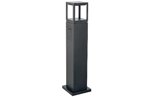 [SGL630065] Borne Fagernes - 80cm - Led intégrée - 9W 2700K 270lm- IP44 - 230V - Avec prise - Noir - SG Lighting 