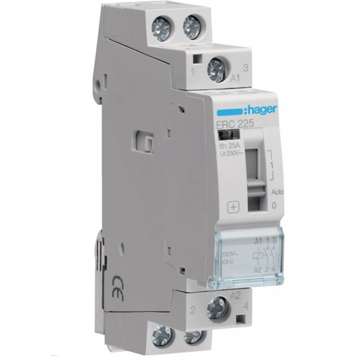 [HAGERC225] Contacteur à  commande manuelle - 2P - 25A - 230V - 2NO - Hager